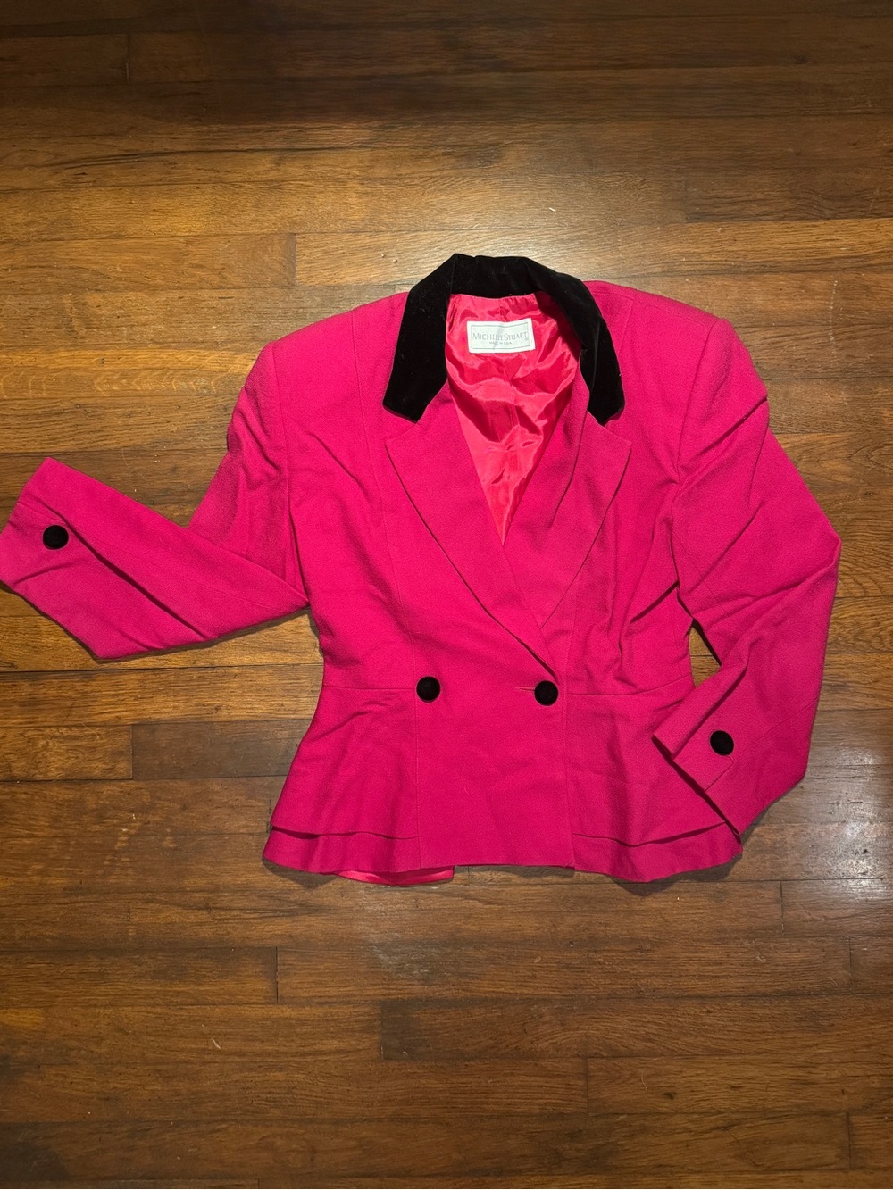 Vintage 1980s Hot Pink Cropped Blazer
